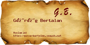 Görög Bertalan névjegykártya