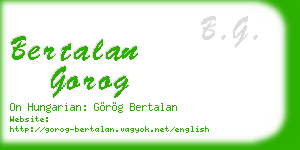 bertalan gorog business card