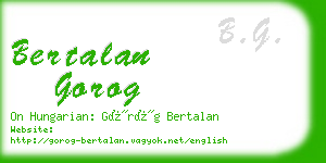 bertalan gorog business card